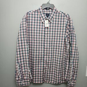 J.crew factory men's button-down shirt size XL slim untucked flex washed